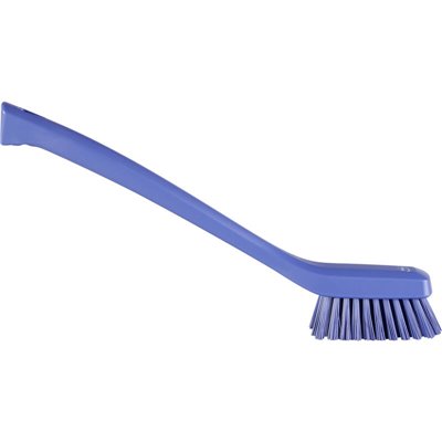 Vikan Hygiene Narrow Brush Long Handle - Purple - Hard Fibers - 420mm