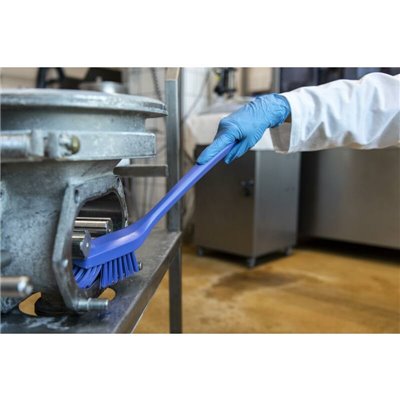 Vikan Narrow Cleaning Brush with Long Handle, 420 mm, Hard, Blue