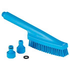 Vikan Hygiene Hand Brush with Water Throughput - Blue - Hard - 330mm