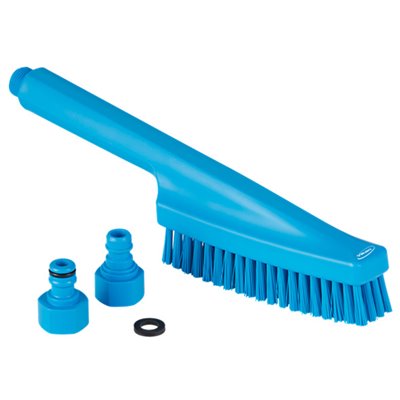 Vikan Hygiene Hand Brush with Water Throughput - Blue - Hard - 330mm