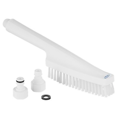 Vikan Hygiene Hand Brush with Water Throughput - White - Hard - 330mm