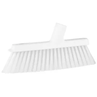 Vikan Hygiene Medium Veger voor Stofblik met Lange Steel - 250 mm - Wit