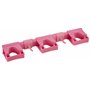 Vikan Hygiene Hi-Flex Hanging System with 3 Rubber Band Clamps and 2 Hooks - Pink - 420mm