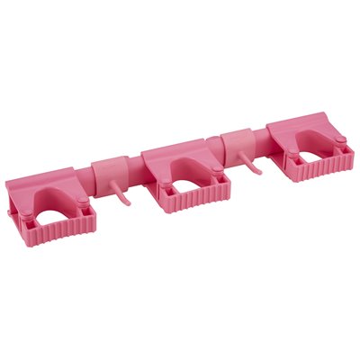 Vikan Hygiene Hi-Flex Ophangsysteem met 3 Rubber Band Klemmen en 2 Haken - Roze - 420mm