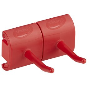 Vikan Hygiene Double Hook for Hi-Flex Hanging System - Red - 83mm