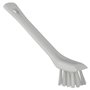 Vikan Hygiene Small Detail Brush with Scraping Edge - White - Hard Fibers - 150mm