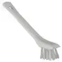 Vikan Hygiene Small Detail Brush with Scraping Edge - White - Hard Fibers - 150mm