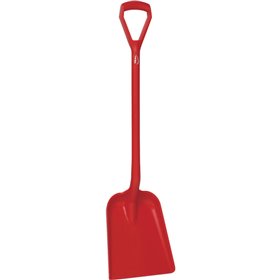 Vikan Hygiene Shovel - Metal detectable - Red - Straight Handle 1,040mm - Blade 327x271mm