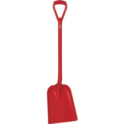 Vikan Hygiene Shovel - Metal detectable - Red - Straight Handle 1,040mm - Blade 327x271mm