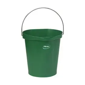 Vikan Hygiene Emmer met Schenktuit - Metaaldetecteerbaar - Groen - Maatverdeling - 12ltr