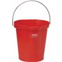 Vikan Hygiene Bucket with Pour Spout - Metal Detectable - Red - Graduation - 12ltr