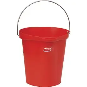 Vikan Hygiene Bucket with Pour Spout - Metal Detectable - Red - Graduation - 12ltr