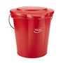 Vikan Hygiene Emmer met Schenktuit - Metaaldetecteerbaar - Rood - Maatverdeling - 12ltr