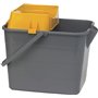 Vikan Microfibre Rectangular Plastic Wire Mop Bucket - Gray - 15ltr