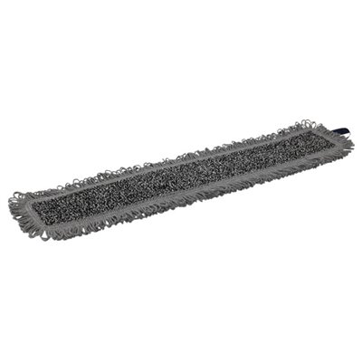 Vikan Microfibre Wet Scrub Microfibre Flat Mop - Gray - Velcro - 60 cm