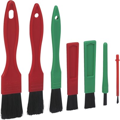 Vikan Transport set 7 Brushes and Brushes - Red - Green - Soft Fibers