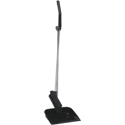 Vikan Microfibre Combination Set Dustpan with Sweeper - Long Handle - Black - 985mm