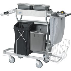 Vikan Microfibre Work Trolley CompactPlus 60 for Microfibre Cleaning - Gray - 60cm