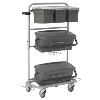 Vikan Microfibre Werkwagen Slimliner voor Microvezelreiniging - Grijs - 40cm