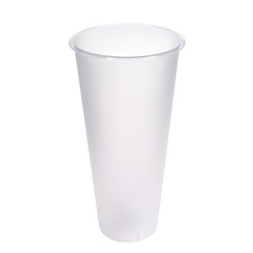 Milkshake cups "Reusable" 400ml (16oz), PP Ø 9 x 13.5 cm Transparent -Horecavoordeel.com-