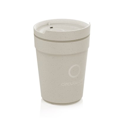 Herbruikbare bekers Circulcup 300 ml, PP Ø 8 x 10 cm beige graphite "Circulware" -Horecavoordeel.com-