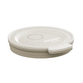 Deksels voor herbruikbare bekers Circulcup plat met ring, PP Ø 8 cm beige graphite "Circulware" -Horecavoordeel.com-