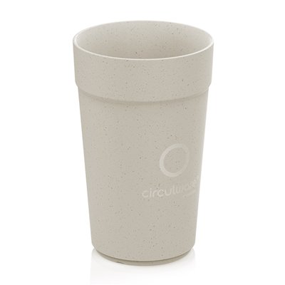 Herbruikbare Bekers Circulcup 400ml PP Ø 8 x 14,1cm Beige Graphite "Circulware" -Horecavoordeel.com-