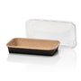 Kraft Sushi Tray Brown/Black 160x91x24mm + PET Lids -Horecavoordeel.com-