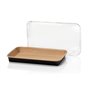 Kraft Sushi Tray Brown/Black 221x138x24mm + PET Lids -Horecavoordeel.com-