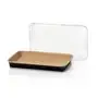 Kraft Sushi Tray Bruin/Zwart 221x138x24mm + PET Deksels -Horecavoordeel.com-