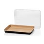 Kraft Sushi Tray Brown/Black 256x182x24mm + PET Lids -Horecavoordeel.com-