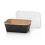 Kraft Containers 750ml Brown/Black 168 Series Rectangle 168 x 118 x 58mm -Horecavoordeel.com-