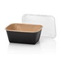 Kraft Containers 900ml Brown/Black 168 Series Rectangle 168 x 118 x 68mm -Horecavoordeel.com-