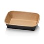 Kraft Containers 650ml Brown/Black 168 Series Rectangle 168 x 118 x 48mm -Horecavoordeel.com-