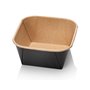 Kraft Containers 650ml Brown/Black 129 Series Square 129 x 129 x 58mm -Horecavoordeel.com-