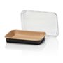 Kraft Containers 500ml Brown/Black 168 Series Rectangle 168 x 118 x 38mm -Horecavoordeel.com-