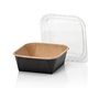 Kraft Containers 500ml Brown/Black 129 Series Square 129 x 129 x 48mm -Horecavoordeel.com-