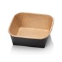 Kraft Containers 500ml Brown/Black 129 Series Square 129 x 129 x 48mm -Horecavoordeel.com-