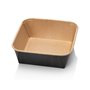 Kraft Containers 1320ml Brown/Black 175 Series Square 175 x 175 x 58mm -Horecavoordeel.com-