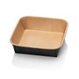 Kraft Containers 1000ml Brown/Black 175 Series Square 175 x 175 x 48mm -Horecavoordeel.com-