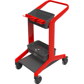 Vikan Hygo Mobile Cleaning Station Unassembled 780mm Red