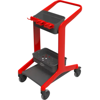 Vikan Hygo Mobile Cleaning Station Unassembled 780mm Red
