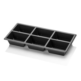 Tapas Bowls 6-compartment RPET Black 250x120x30mm -Horecavoordeel.com-