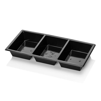 Tapas Bowls 3-compartment RPET Black 250x120x30mm -Horecavoordeel.com-