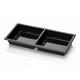 Tapas Bowls 2-compartment RPET Black 250x120x30mm -Horecavoordeel.com-