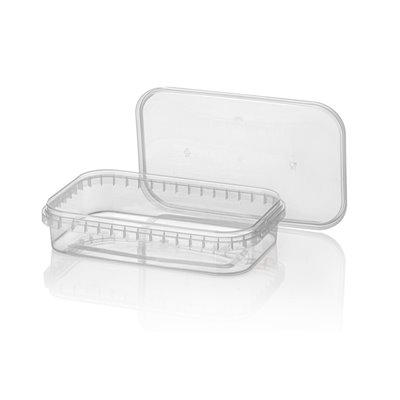 Sealable Meal Containers 500cc PP Transparent with Lids (Injection Moulding) 184.5 x 118 x 38mm -Horecavoordeel.com-