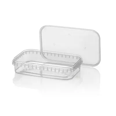 Sealable Meal Containers 500cc PP Transparent with Lids (Injection Moulding) 184.5 x 118 x 38mm -Horecavoordeel.com-