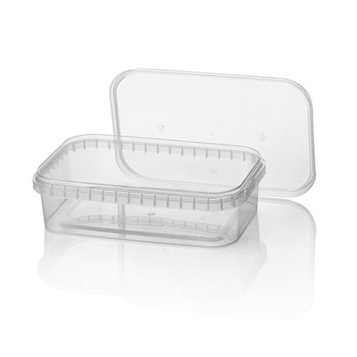 Sealable Meal Containers 750cc PP Transparent with Lids (Injection Moulding) 184.5 x 118 x 51mm -Horecavoordeel.com-