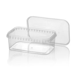 Sealable Meal Containers 1000cc PP Transparent with Lids (Injection Moulding) 184.5 x 118 x 66mm -Horecavoordeel.com-