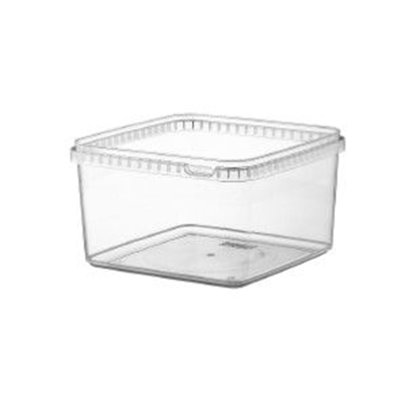 Sealable Injection Molding Containers 2000cc PP Transparent 195 x 195 x 77mm -Horecavoordeel.com-